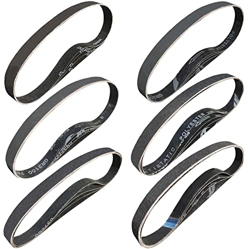 Sackorange 24 Pack 1 x 30 Inch Silicon Carbide Sanding Belts Assorted -120 240 400 600 800 and 1000 Grits, High Performance Sander Belts For Knife Sharpening and Metalworking
