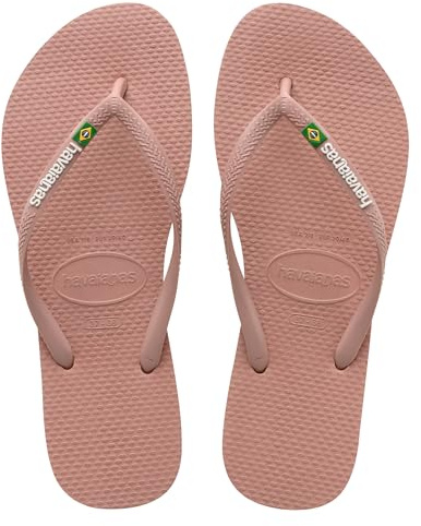 Havaianas - Slim Brasil Logo, Tongs Confortables, Durables et Légères, Hommage au Brésil, Drapeau sur Lanières, Femme