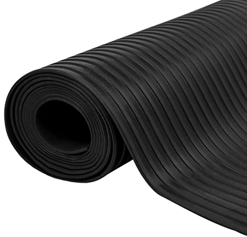 vidaXL Bodenmatte Rutschfest Gummimatte Bodenbelag Bodenschutzmatte Antirutschmatte Fußmatte Riefenmatte Gummiläufer Gummi 1,5x4m 3mm Breite Rippen