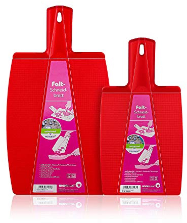 Kochblume Falt-Schneidbrett S & L 2er Set | Spülmaschinenfest | BPA-frei | Rutschfest & messerfreundlich | Farbe: rot