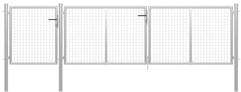 vidaXL Gartentor aus Stahl 400x100 cm Silber