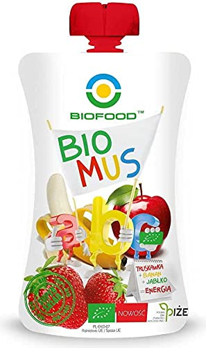 Mousse fragola-banana-mela BIO 90 g - BIO FOOD