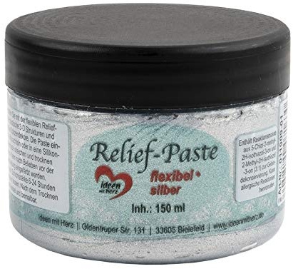 Ideen mit Herz Relief-Paste | flexibel | 150ml (silber)