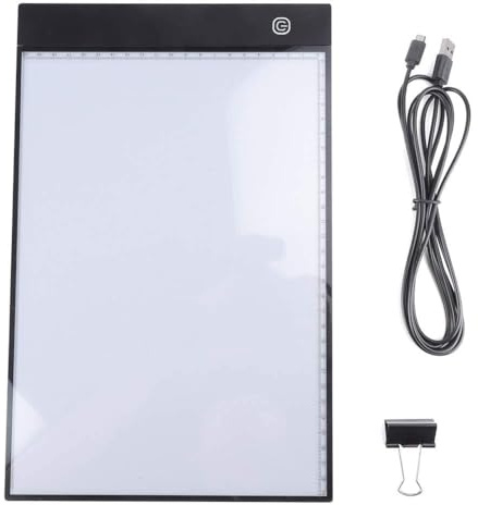 Zeichenbrett A4 LED Lichtpad A4 LED Leuchttisch Leuchtplatte Dimmbar Leuchtplatte mit USB Kable Ideal für Designen Kopieren Zeichnen Skizzieren Animation