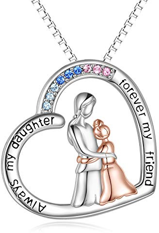 VONALA 925 Sterlingsilber Tochter Halskette Infinity Love Herz Anhänger Kette Schmuck Geschenk für Damen Mädchen