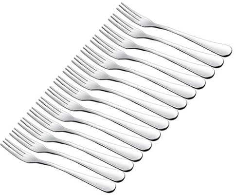 Hosybal Escargot Gabeln aus Edelstahl, 3 Zinken, Vorspeisengabeln, tragbar, Cocktail, Salat, Obst, Gabeln für Party, Reisen, 12 Stück, 12 cm