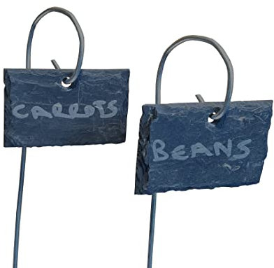 Set of 20 Natural Slate Weather Resistant Plant Labels Greenhouse Gift Price Tags Flower Markers 6cm x 4cm Landscape, Grey