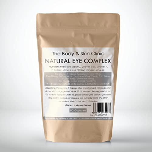 Eye Complex 5: Lutein, Zeaxanthin, Bilberry, Vitamin A, Vitamin B12 – – UK Manufactured (60Capsule Pouch)