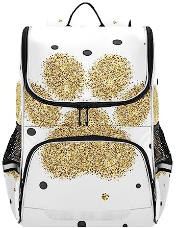 ISAOA Goldenen Glitzer Tier Pfote Kinder Rucksack Laptop Rucksack Daypack Büchertasche für Schule Arbeit Reisen Outdoor Wasserabweisend College Rucksack, #6, One size