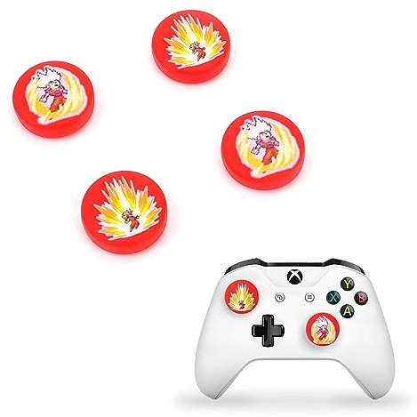 DLseego Thumbstick Caps Compatible with PS4 PS5 Xbox 360 Xbox Controller,Soft Silicone Controller Joystick Cover,Analog Stick Caps Cover Attachments -Red
