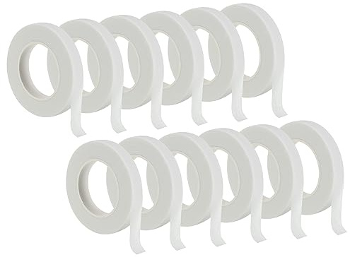 PATIKIL 30 Yardas Floral Cinta, 12 Rollo Floresistería Cinta Crepe Papel Flores Ramos Cintas Impermeables para Ramo Tallo Envoltura, Blanco (27 Metros)