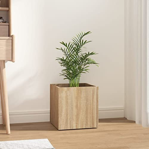 CIADAZ Jardinière Chêne Sonoma 40x40x40 cm Bois d'ingénierie,Jardinières,Jardinieres Exterieur,Bac Jardiniere,Bac à Fleurs Extérieur,Jardinieres Balcon