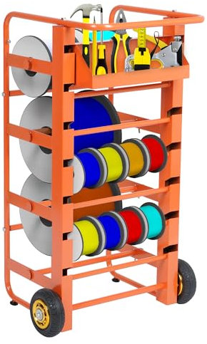 Gtouse Wire Spool Rack, Multi-Spool Wire Cart Cable Caddy, 11 Rods