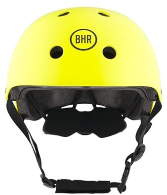 BHR 837 URBAN Elektroroller- und Scooter-Helm - CE-geprüfter City-Helm für Kinder und Erwachsene - Helm für Fahrrad, MTB, BMX, Skateboard, Skaten - Matt Gelb, M