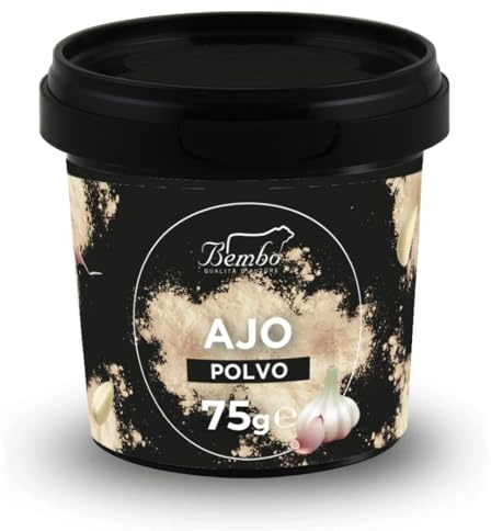 Ajo en polvo 70g - 100% Natural, obtenido a partir de ajo secado con delicadeza, sin adición de aditivos y adecuado para la dieta vegana