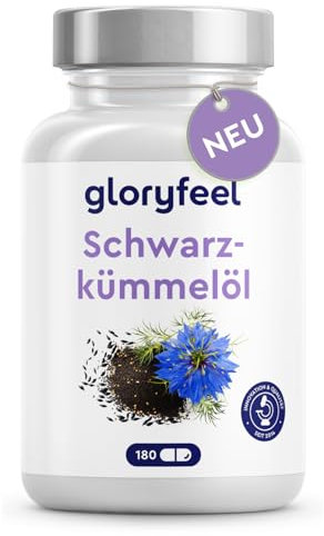 Schwarzkümmelöl - 1000mg pro Tagesdosis (original Nigella sativa kaltgepresst) - 80% essentielle Fettsäuren + Vitamin E - Hoher Anteil ungesättigter Fettsäuren(500mg Linolsäure) - Laborgeprüft