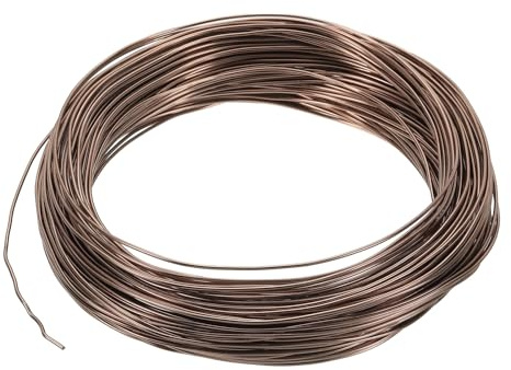 PATIKIL 51.8m Basteldraht 1,5 mm x 169 ft Bonsai-Trainingsdraht, Blumendraht Stiele eloxiertes Aluminium Baumdraht zur Fixierung von Gartenzweigen, Braun
