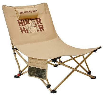 AHDFY Tragbar Campingstuhl Faltbar, Camping Stuhl, Vier-Gang-Einstellung, 220 Kg Belastbar, Klappstuhl, Gartenstuhl Anglerstuhl, Camping-Loungesessel, FüR Wandern Strand,52x52x75cm