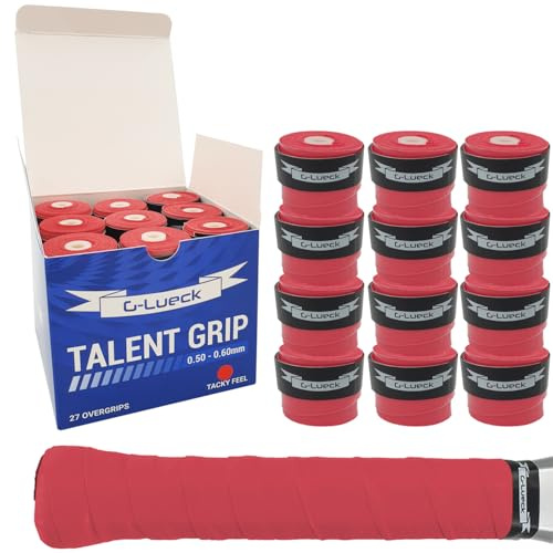 G-Lueck 27x Tennis Overgrips Talent Grip Griffband | 0,50-0,60mm Stärke | Für Squash Badminton Schläger & Golf inkl. Selbstklebendem Abschlußband | sehr griffig