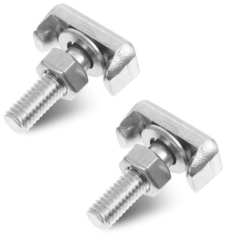 cerfioo Kit de 2 pernos de terminal de alimentación tipo T para automóvil, acero inoxidable 304, superficie lisa, perno extensor de cable de alimentación con arandela de tuerca, accesorios de