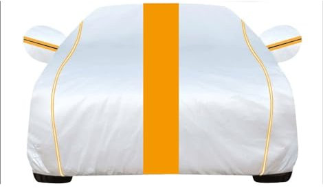 YWUANNMGAZ Car Cover Waterproof For Mini Classic 1997-2000, Full Car Cover Outdoor Sun Rain Dust Scratch All Weather Protection Durable UV Resistant With Reflective Strips Car Covers(Silver Orange)