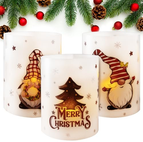 BOOMTOP 12pcs Portavela para Decoración Mesa Navidad, Farol Funda Vela Navidad de Enanos/Árbol, Mini Decoraciñon Lámpara Mesa, Vela Decoración, Portavelas de Vela PVC Pequeñas Navidad