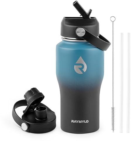 591ml Insulated Tumbler Water Bottle with Straw fit in Car Cup Holder, Triple Wall Vacuum Stainless Steel(Cold 48 hrs, Hot 24 hrs), Leakproof & Non-BPA, Hydro Travel Mug with Straw and Spout Lid