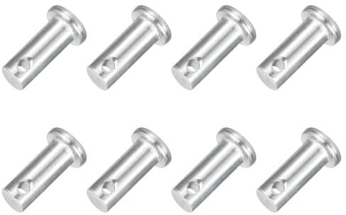 QUARKZMAN 8 Stück Steckbolzen Einloch Gabelbolzen 8 x20 mm Splintstift Flachkopf verzinkter Stahl Lochbolzen