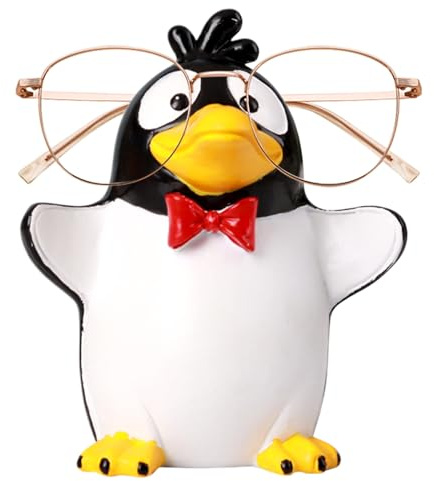 Brillenständer – Brillenhalter | magnetischer Brillenhalter | Pinguin-Brillenständer für den Schreibtisch | Brillenhalter für Frauen | Tierförmiges Heimbüro-Dekor-Geschenk, Nachttisch, Bücherregal