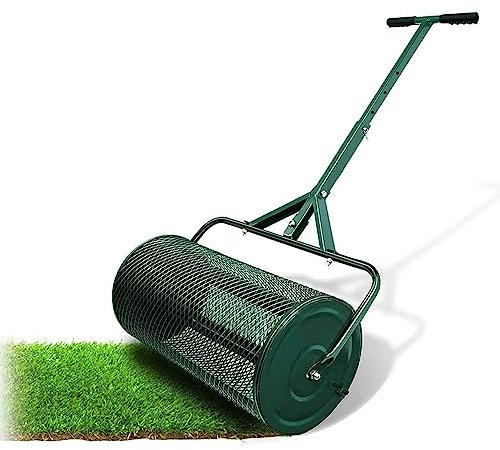 DONGGANSHI Peat Moss Spreader, 24” Compost Spreader Peat Moss Spreader, Compost Spreader for Lawn and Garden with Adjustable T Shaped Handle for Planting & Seeding,Black