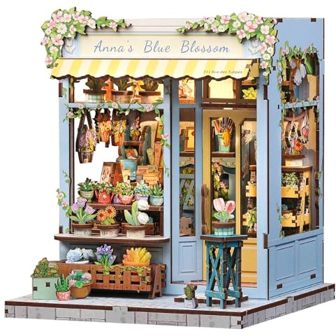 Kit Book Nook – Maquette Jardin 3D Bois Cadeau (Anna's Blue Blossom) | Maquette de jardin bleu – 255 pièces.Un diorama floral pour bibliothèque, parfait comme loisir créatif adulte.