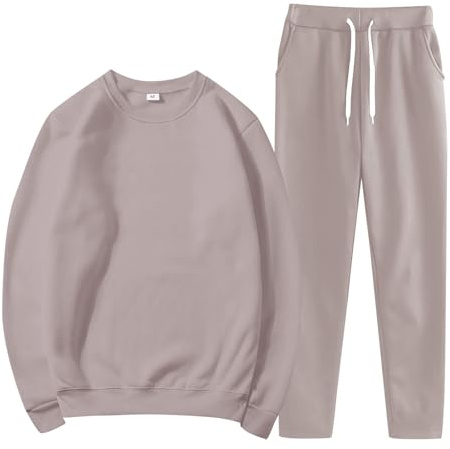 Completo da donna in 2 pezzi, tuta da allenamento da donna pullover a maniche lunghe tuta da jogging senza cappuccio pullover in pile casual tuta da casa lunga tuta per il tempo libero felpa outdoor a