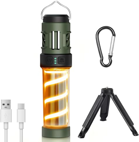 AMFUN Antizanzare Portatile, Repellente Zanzare Campeggio, 2 in 1 Anti-Zanzare Elettrico Portatile con Funzione Illuminazione, per Campeggio, Patio all'aperto Escursionismo (3000mAh,IPX5)