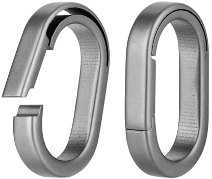 KEEPO LINK EDC Anneau Porte-clés en Titane à Ouverture Latérale, 2pcs | à Libération Mini à Détachement Rapide Pour Homme & Femme, Allié du Quotidien pour Autoscle Multitool & Lampe Torche