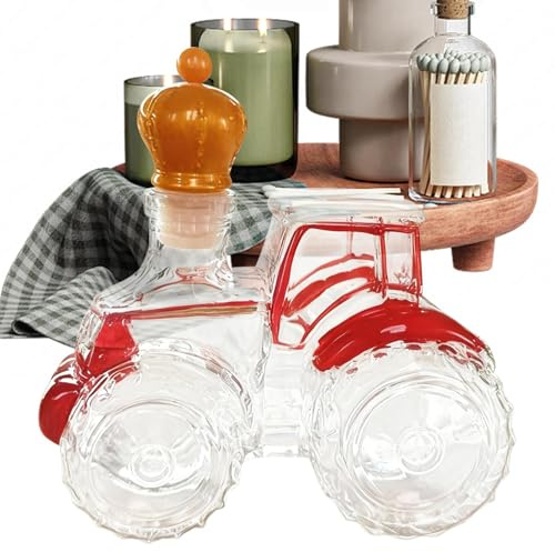 Derwrtup Decantador para bebidas alcohólicas | Divertido contenedor de tractor - botella vacía para el coche, botella de licores - para vino, vodka, brandy, oficina en casa, bar, hombre, padre, fiesta
