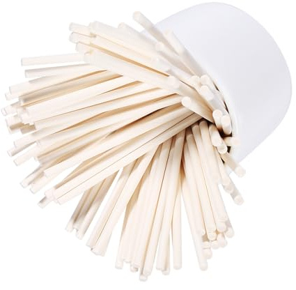 lyrlody Bâtonnets de Bonbons Lolly, Bâtons de Sucettes Durables, Sucettes de Haute qualité pour Faire des Cake Pops (WHITE)