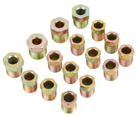FUANA Kit de tuercas de montaje de línea de freno de 35 piezas para bengalas invertidas en tubos de 3/16 pulgadas y 1/4 pulgadas