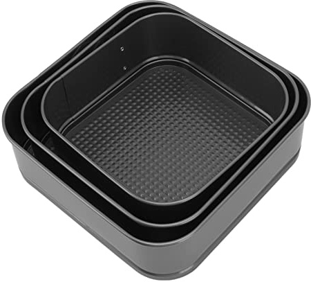 Qudinip Springform Kakformset, Läckagefritt Spänne i Rostfritt Stål för Ostkaka, Pizza med Mera, 3-delad (20/22/24)