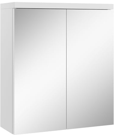 Badplaats Spiegelschrank Toledo 60 x 60 cm Weiß - Badezimmerschrank mit Spiegel und 2 Türen