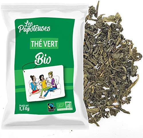 LES PAPOTEUSES | Hojas enteras de té verde Chun Mei | 1500g | Té verde de China | Certificado orgánico y de comercio justo