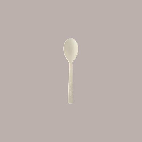 Lucgel Weißer Löffel aus Mais, 10,2 cm, ideal für Eis, Joghurt, Süßigkeiten, Desserts, 100 Stück