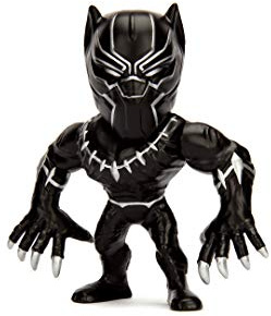 Jada Toys Marvel Black Panther Figur aus Die-cast, 10 cm, Sammelfigur, Druckguss, schwarz
