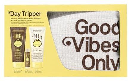 Sun Bum Day Tripper SPF 30 Sun Care Kit - Travel Size | Broad Spectrum Moisturising Sun Cream Lotion, Lip Balm & Hydrating After Sun Lotion
