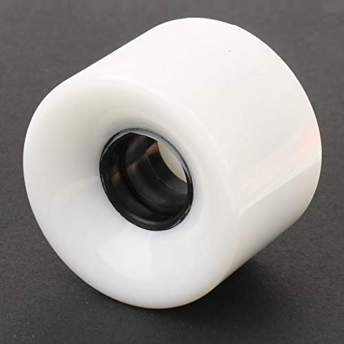without FJY-WHEEL, Solid Cruiser Longboard Skateboard High Elastic Durable PU Wheels Skate Board Zubehör für Mini Cruiser Longboard (Farbe: Weiß)