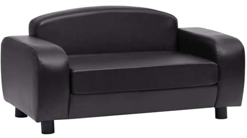 vidaXL Hundesofa Schwarz 80x50x40cm Kunstleder Hundecouch Hundebett Haustier