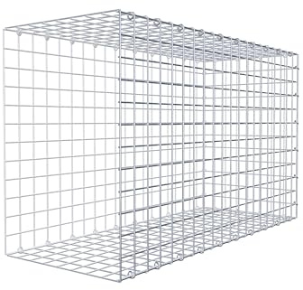 GABIONA Gavión de cultivo tipo 2 rectangular, malla 5 x 5 cm, profundidad 40 cm, gavión 100 x 60 x 40 cm (largo x alto x profundidad), anillo en C