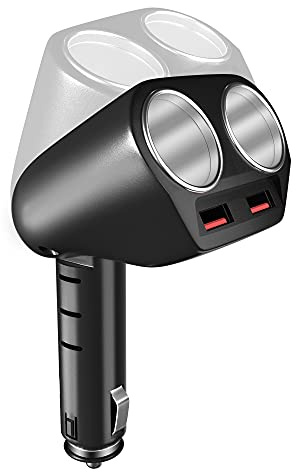 Cargadores de Coche Cargadores de Coche Encendedor de Cigarrillos Adaptador USB Carga rápida Doble Puerto QC3.0 Cargador USB de 90 W para Coche
