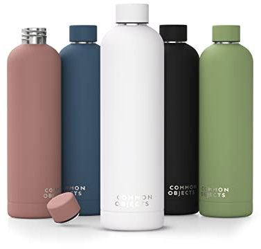 Common Objects Trinkflasche Edelstahl 750 ml | auslaufsichere, isolierte Thermosflasche | Wasserflasche Kohlensäure geeignet | Sportflasche, water bottle, thermos | Büro, Gym, Outdoor | DAS ORIGINAL