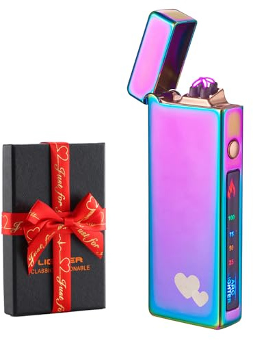 Dachance Accendino elettrico personalizzato regalo antivento ricaricabile USB doppio arco per campeggio regalo di San Valentino