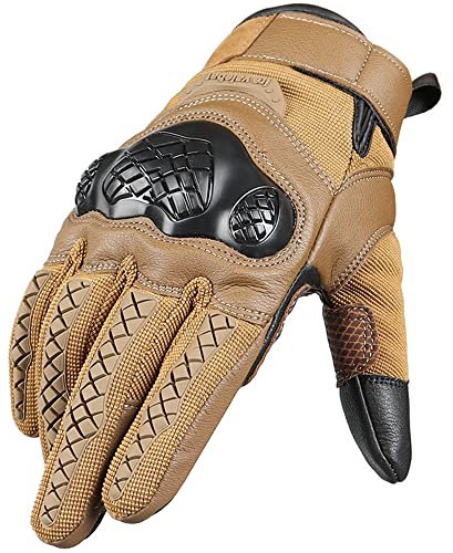 Motorradhandschuhe Winddichte Winter Warm Motorrad Handschuhe MTB Handschuhe Schutzhandschuhe Outdoor Sport Handschuhe mit Touchscreen Funktion für Herren Damen,Braun,M